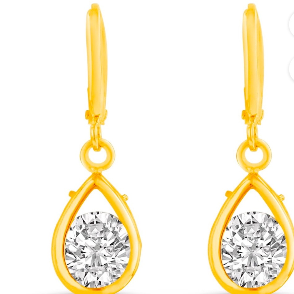 Crystal Earring Yellow Gold